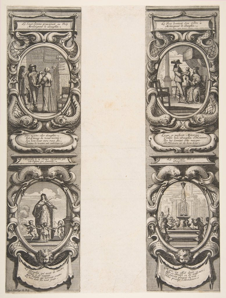 Detail of Almanach for 1639: Louis XIII and Anne of Austria entrusting the Kingdom and the Heir Appa…, 1638 by Abraham Bosse