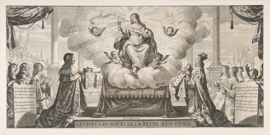 Detail of Almanach for 1639: Louis XIII and Anne of Austria Entrusting the Kingdom and the Prince un…, 1639 by Abraham Bosse