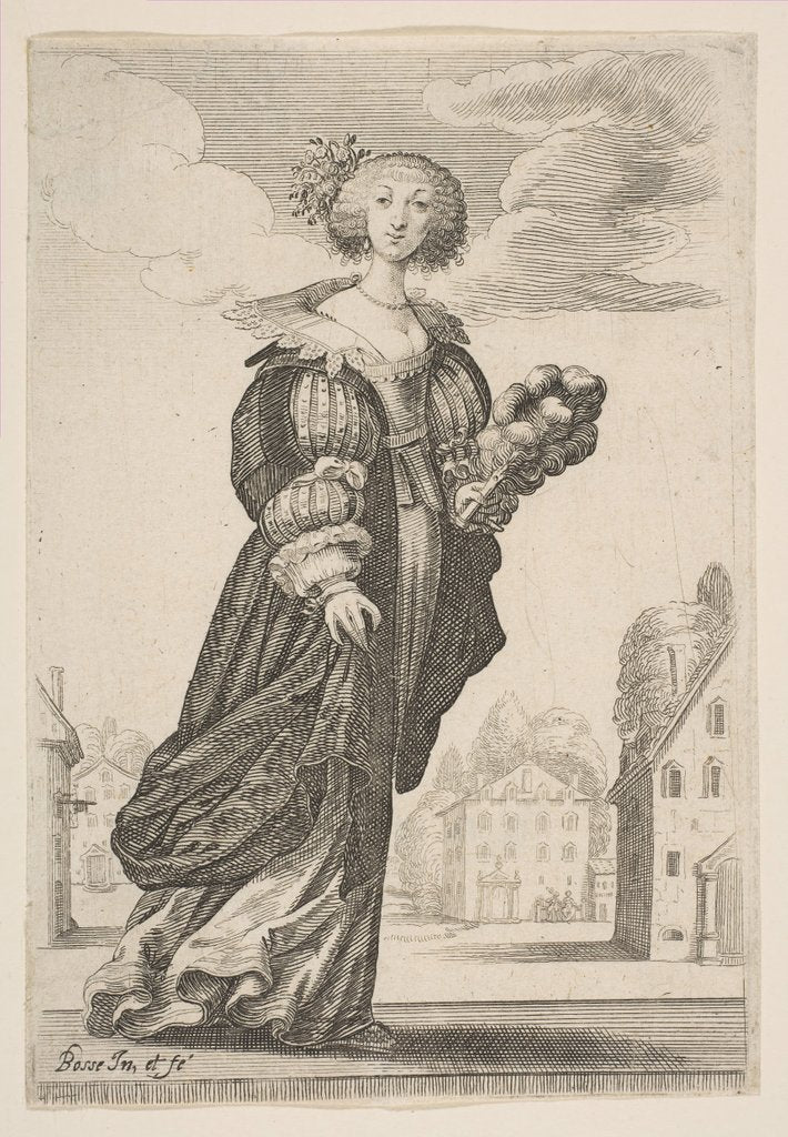 Detail of Woman Holding a Fan, 1629 by Abraham Bosse