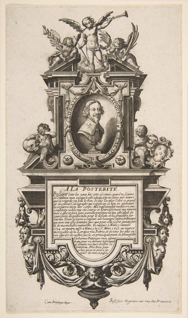 Detail of Portrait of Jacques Callot, ca. 1636 by Abraham Bosse