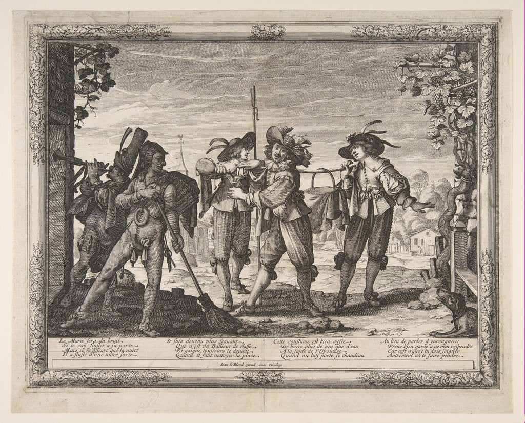 Detail of The Hotpot Carried to the Newlyweds; or The Racket, ca. 1633 by Abraham Bosse