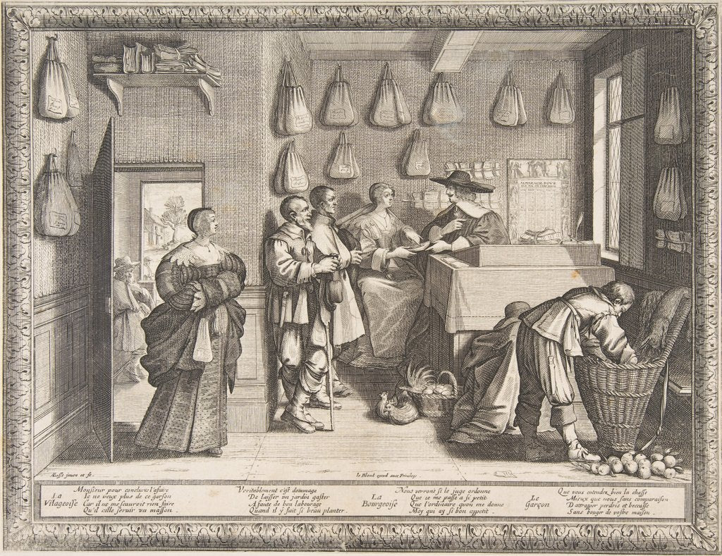 Detail of Employment Bureau, ca. 1633 by Abraham Bosse
