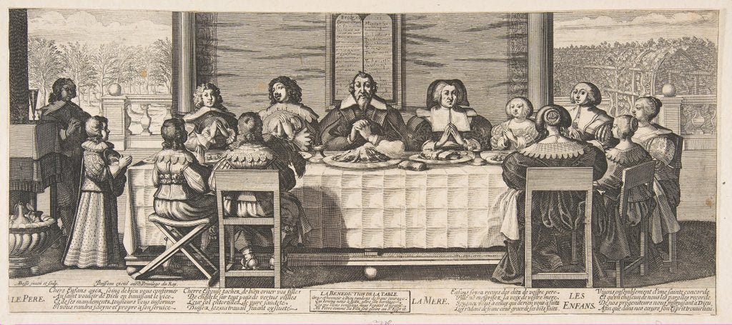 Detail of The Benediction at Table, ca. 1635 by Abraham Bosse