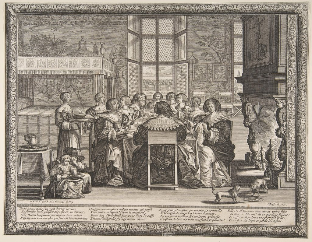 Detail of Wives at Table During the Absence of Their Husbands, ca. 1635-36 by Abraham Bosse