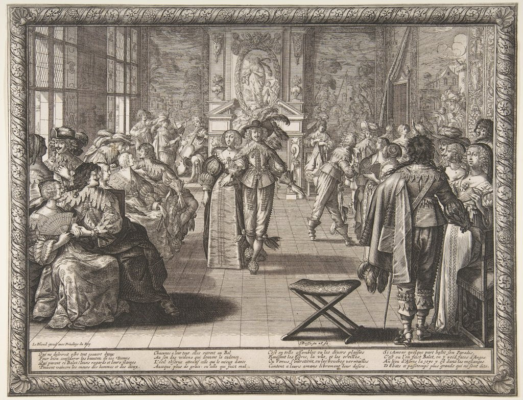 Detail of The Ball, ca. 1634 by Abraham Bosse