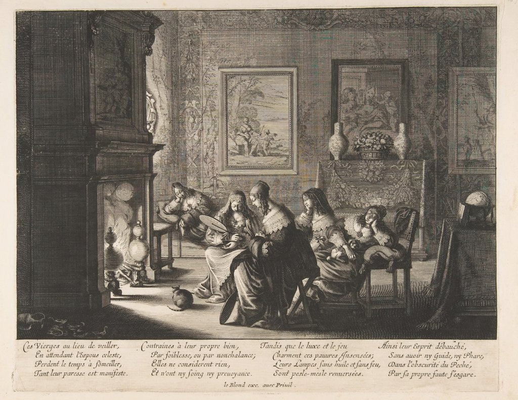 Detail of Foolish Virgins Sleeping, ca. 1635 by Abraham Bosse