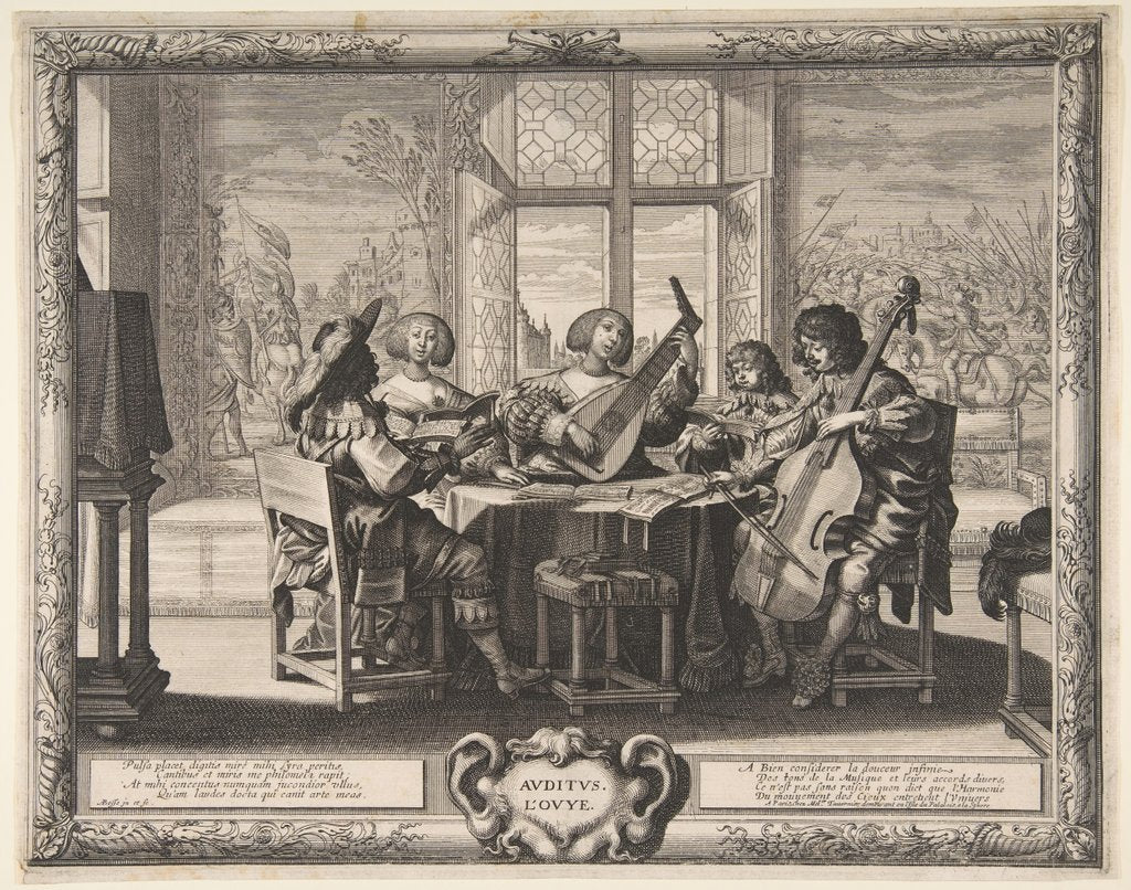 Detail of Hearing, ca. 1638 by Abraham Bosse