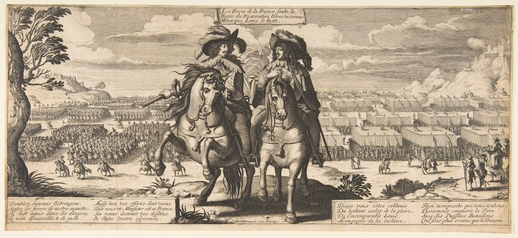 Detail of The French Forces: Louis XIII and Gaston d'Orléans, ca. 1630 by Abraham Bosse