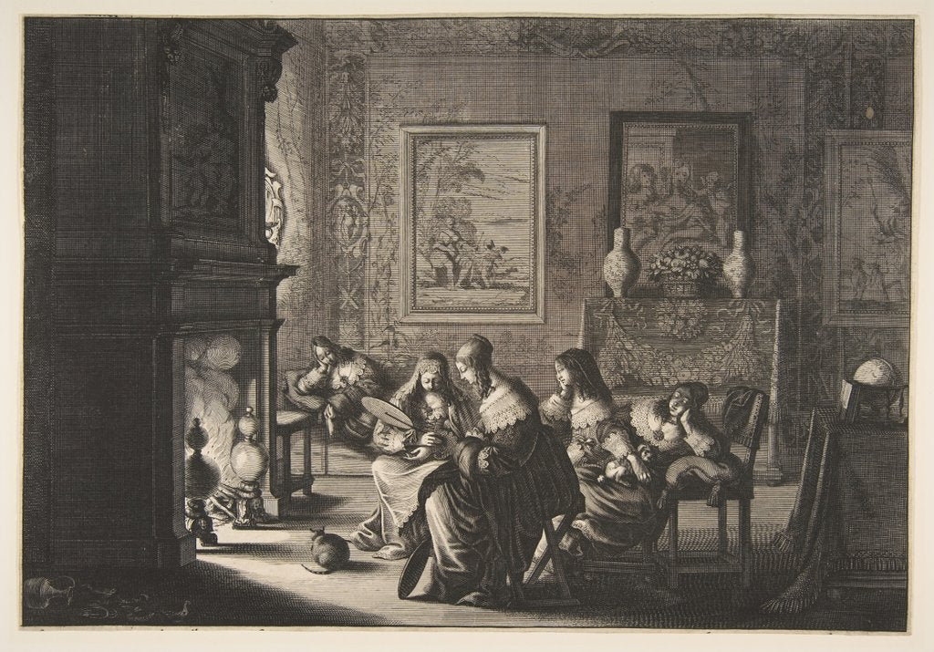 Detail of Foolish Virgins Sleepin by Abraham Bosse