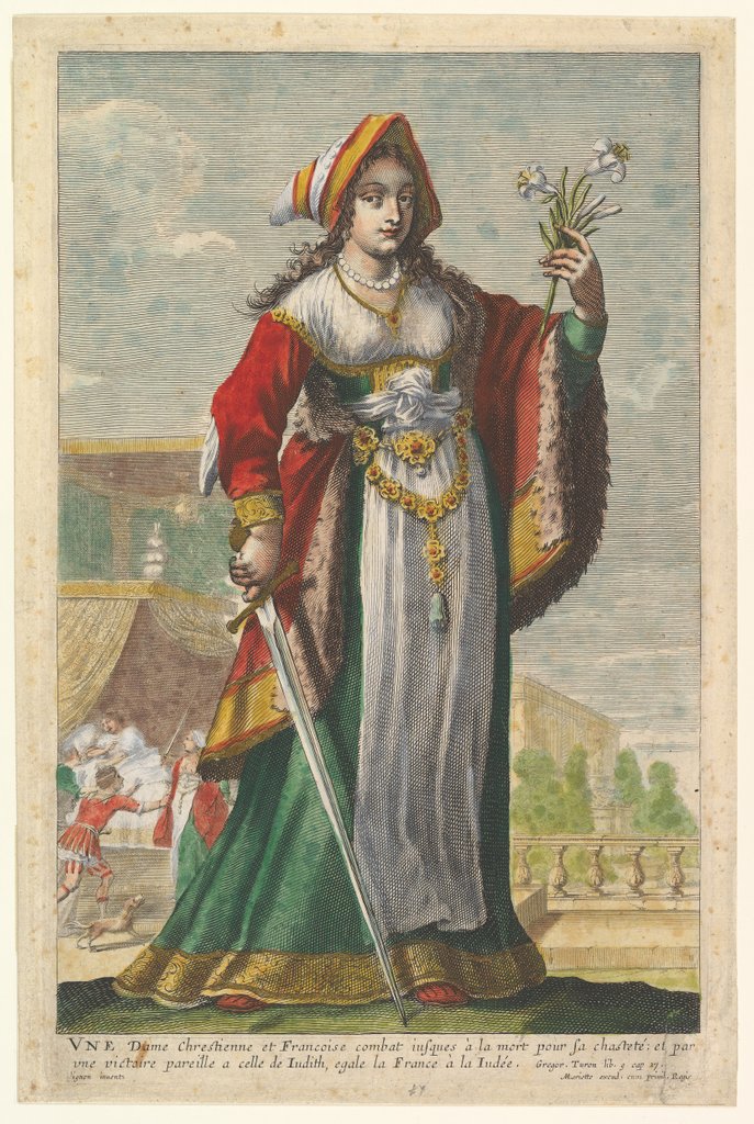 Detail of French Judith, an illustration from Pierre Le Moyne's 'La Gallerie des femmes fortes', 1647 by Abraham Bosse