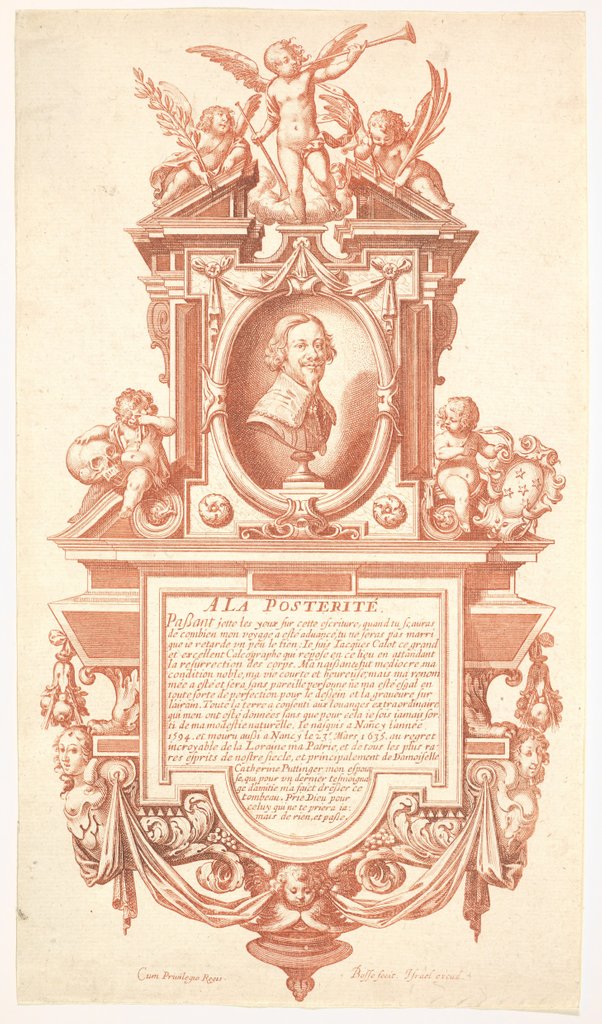 Detail of Epitaph and Portrait of Jacques Callot, 1635-36 by Abraham Bosse