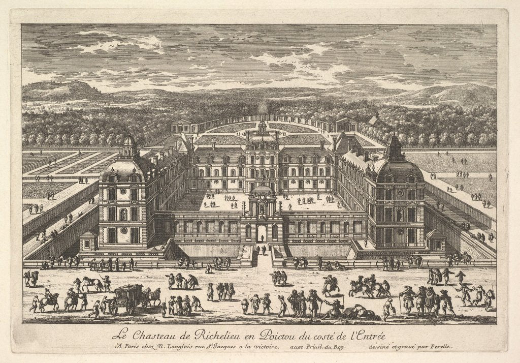 Detail of Le Château de Richelieu en Poictou du Côté de l'Entrée, 17th century by Adam Perelle