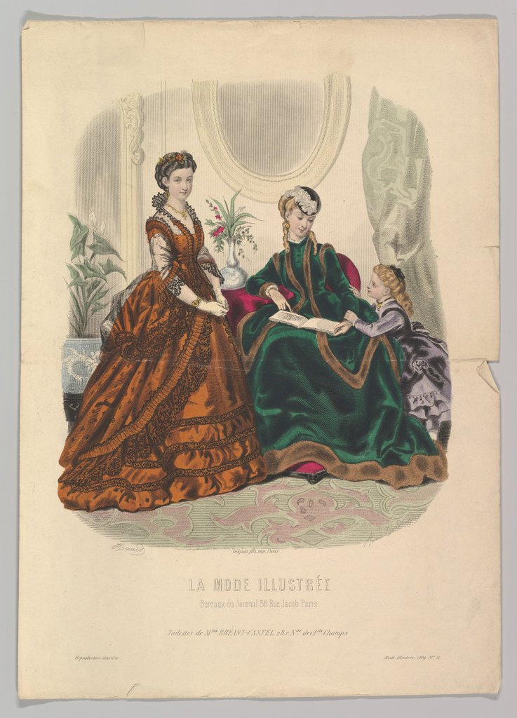 Detail of No. 51 from La Mode Illustrée, 1869 by Adèle-Anaïs Colin