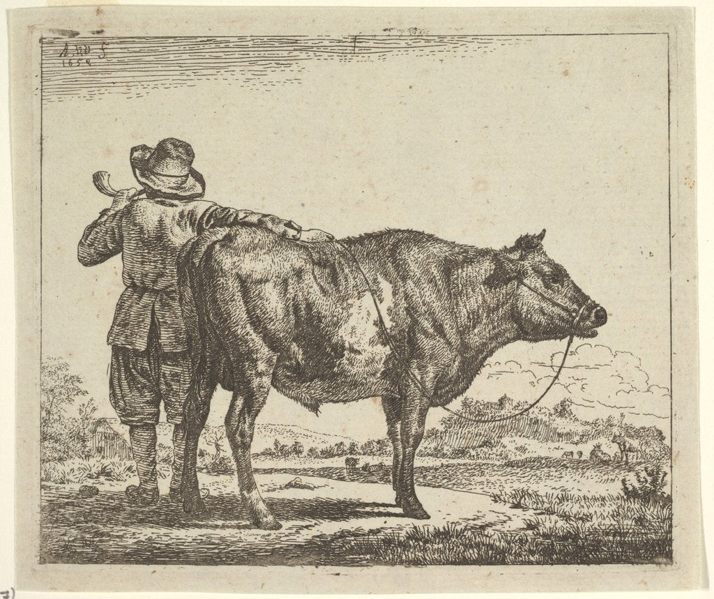 Detail of Young Herdsman with a Bull, from Different Animals, 1659 by Adriaen van de Velde