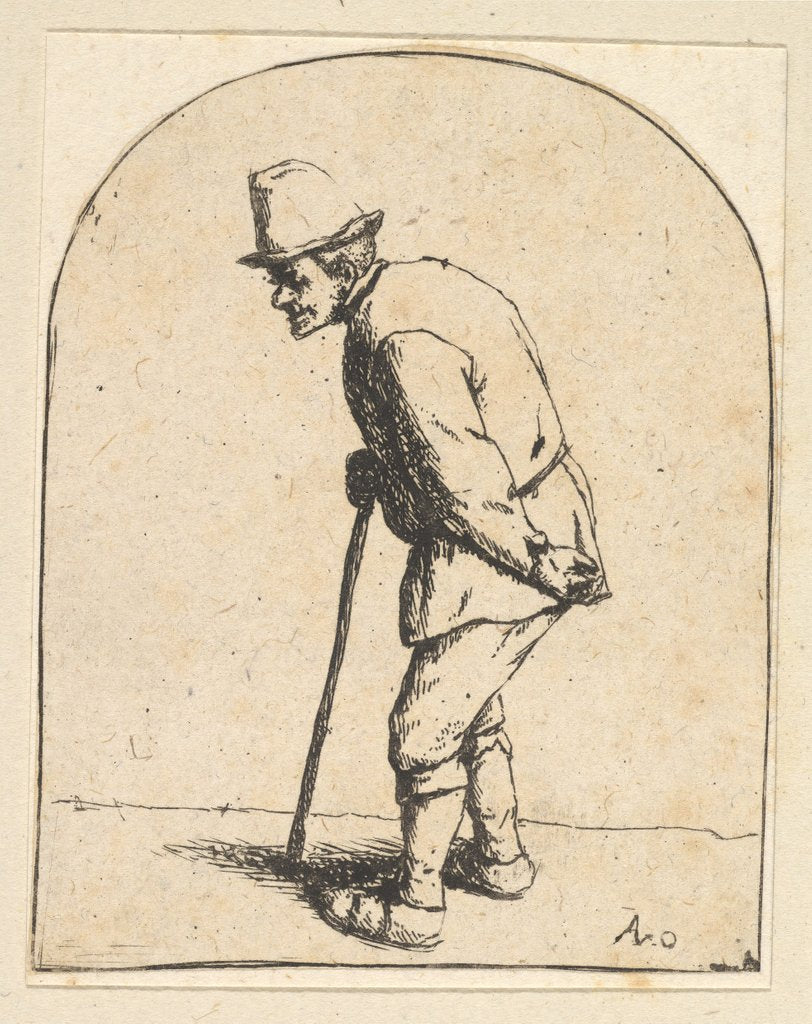 Detail of Peasant with Stick, 1610-85 by Adriaen van Ostade