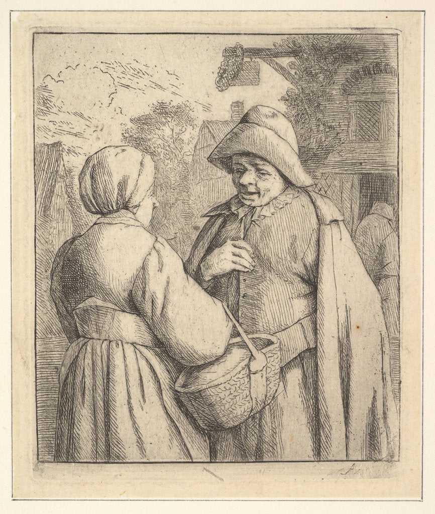Detail of Conversation in the Street, 1610-85 by Unknown