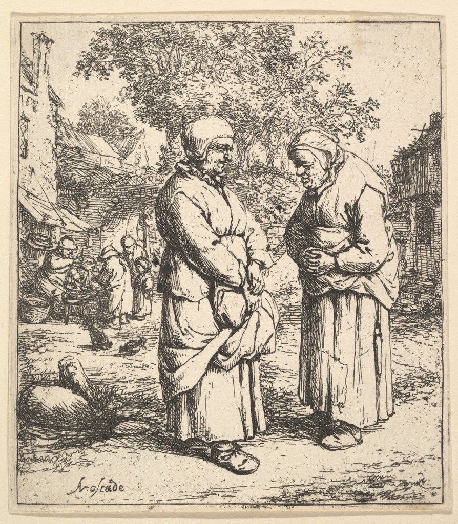 Detail of Two Gossips, 1610-85 by Adriaen van Ostade