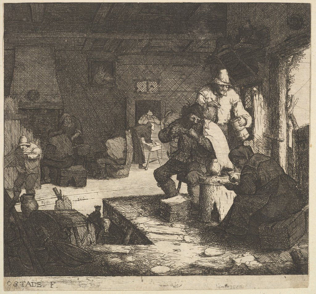 Detail of Smokers at the Inn, 1610-85 by Adriaen van Ostade