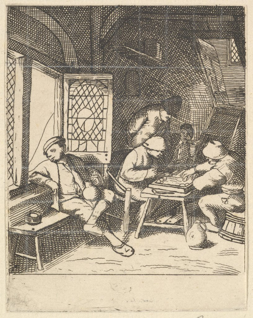 Detail of Tric Trac Players, 1610-85 by Unknown
