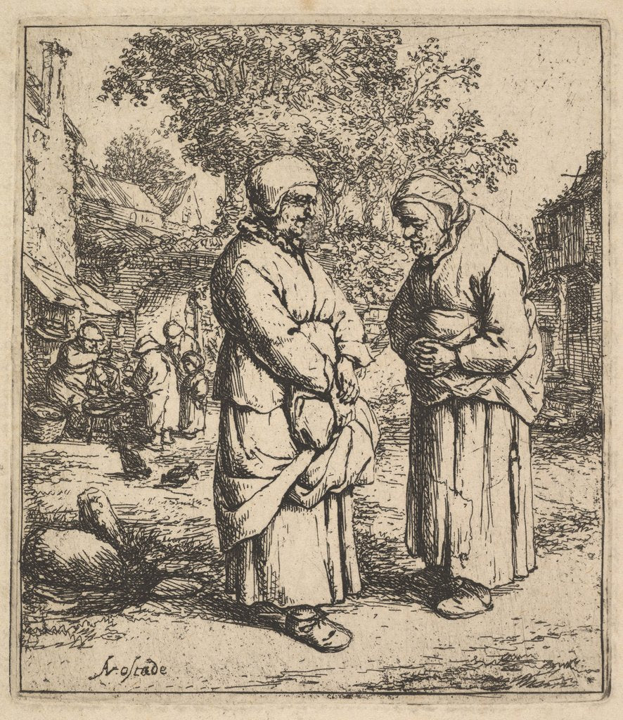 Detail of Two Gossips, 1610-85 by Adriaen van Ostade