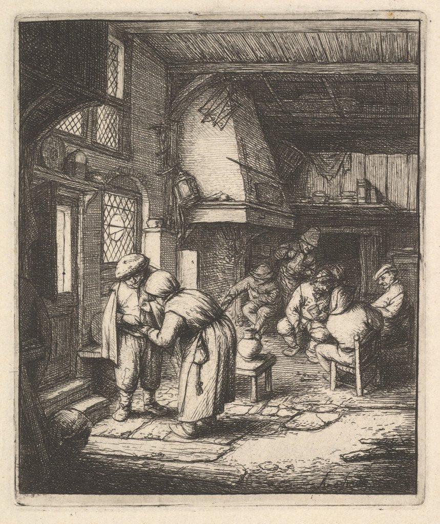 Detail of Peasant Paying his Bill, 17th century by Adriaen van Ostade