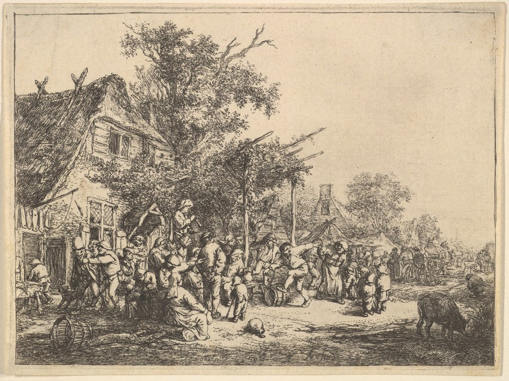 Detail of Dance Under the Trellis, 1610-85 by Adriaen van Ostade