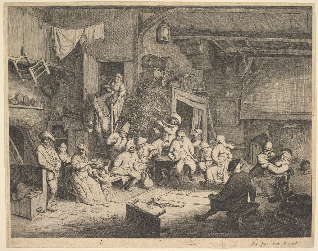 Detail of The Dance at the Inn, 1652 by Adriaen van Ostade
