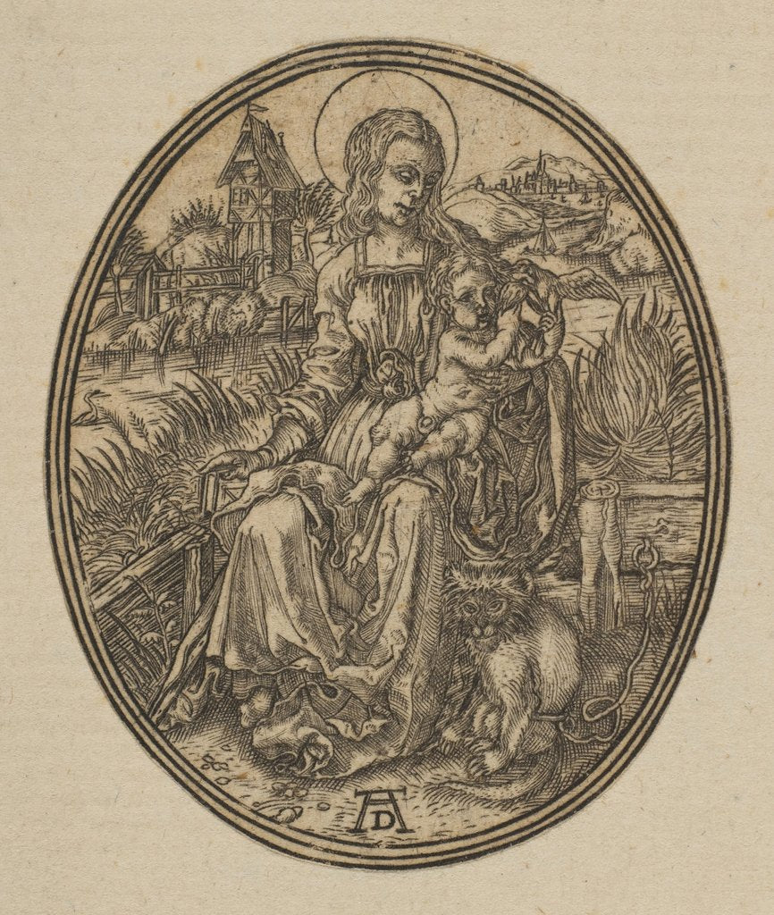 Detail of Virgin and Child with the Monkey by Unknown