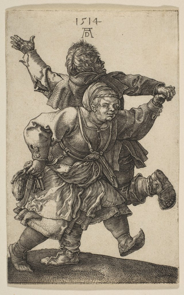 Detail of Peasant Couple Dancing, 1514 by Albrecht Dürer
