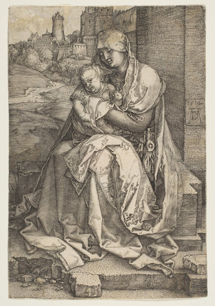 Detail of Virgin and Child Seated by the Wall, 1514 by Albrecht Dürer
