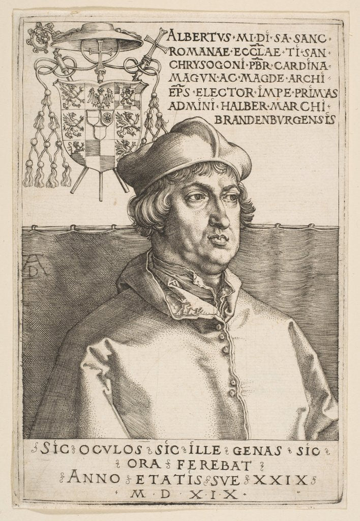 Detail of Cardinal Albrecht of Brandenburg, 1519 by Albrecht Dürer
