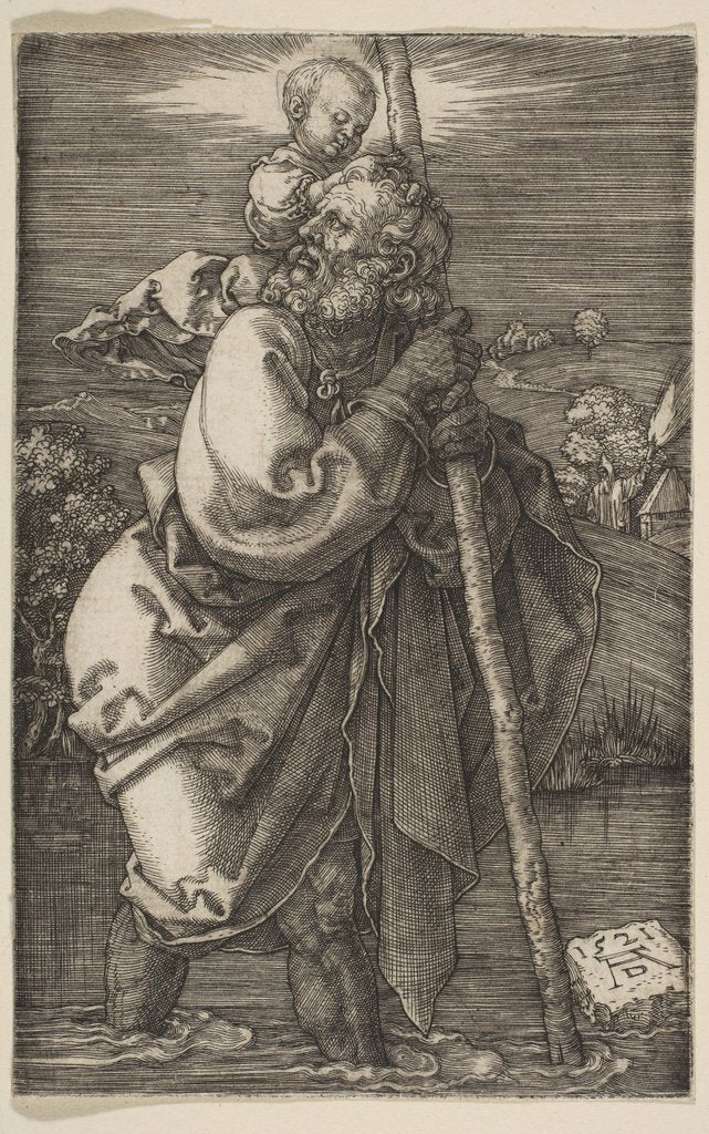 Detail of Saint Christopher Facing Left, 1521 by Albrecht Dürer