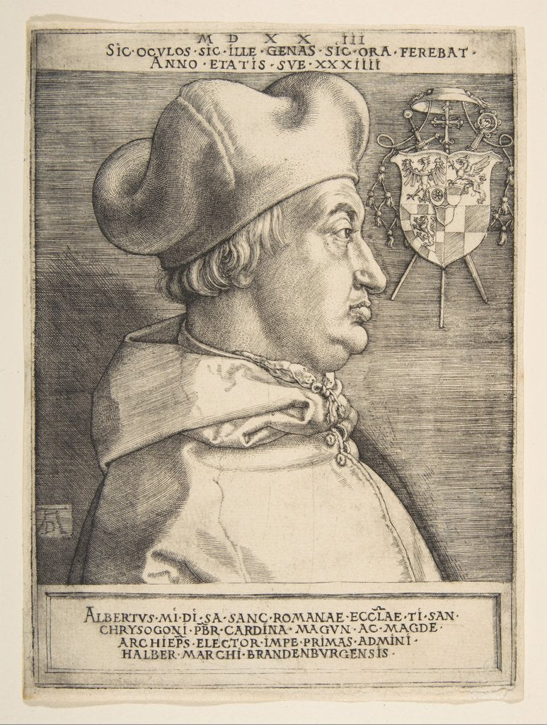 Detail of Cardinal Albrecht of Brandenburg by Albrecht Dürer