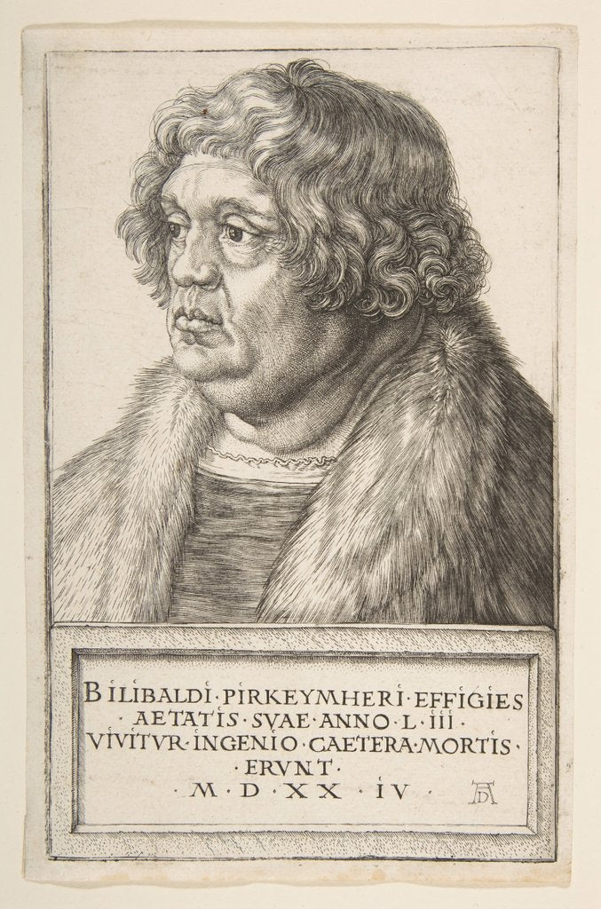 Detail of Willibald Pirckheimer, 1524 by Albrecht Dürer