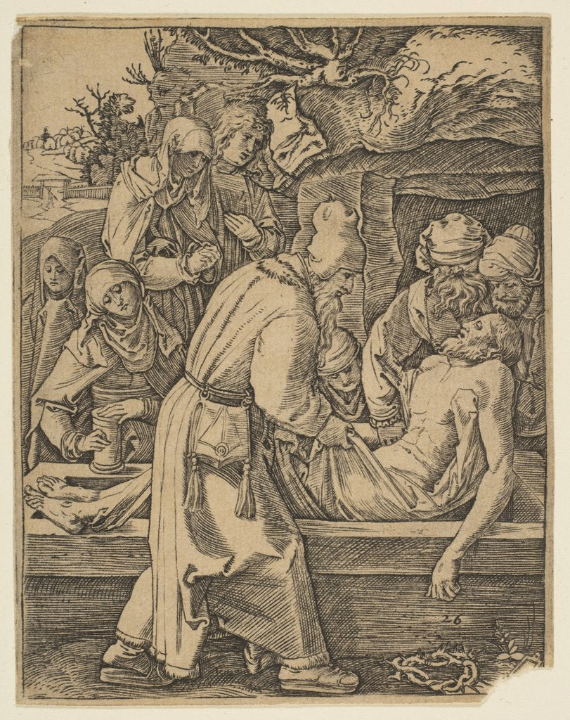 Detail of The Deposition, from The Small Passion by Marcantonio Raimondi