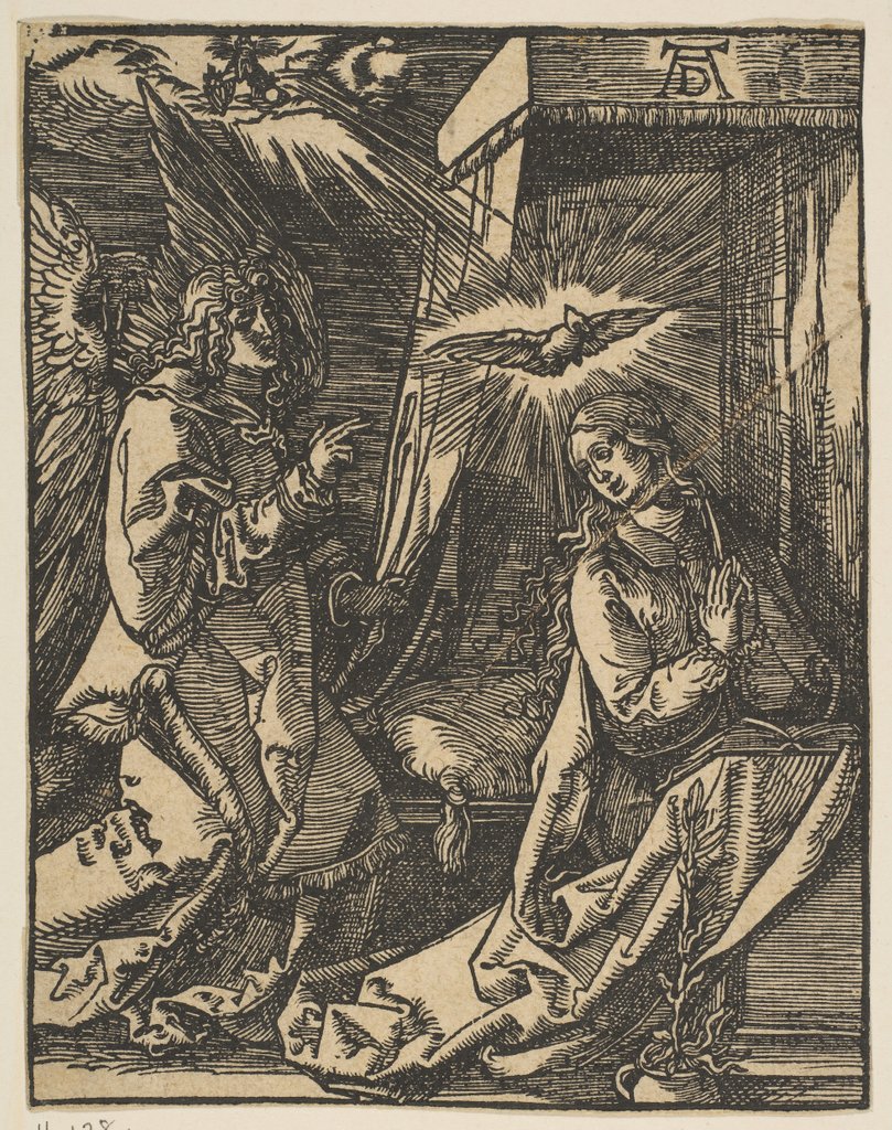 Detail of The Annunciation, from the Small Passion, copy by Johann Mommard