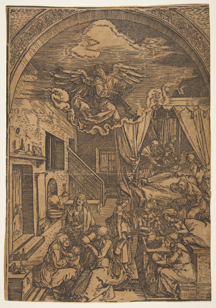 Detail of The Birth of the Virgin, from The Life of the Virgin by Unknown