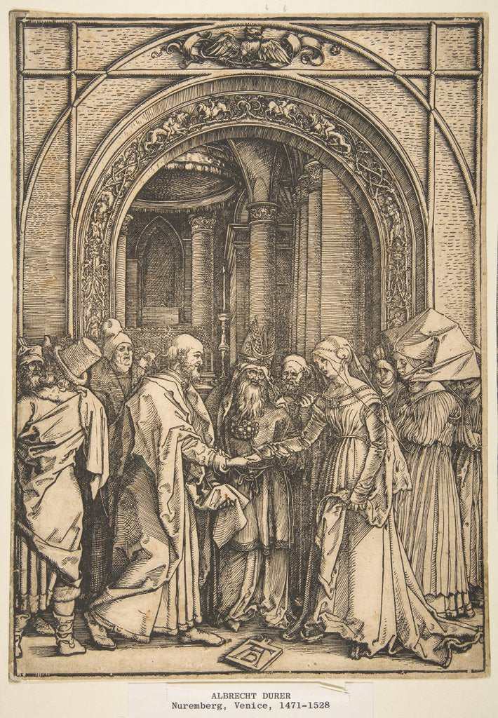 Detail of The Betrothal of the Virgin, from The Life of the Virgin, ca. 1503 by Albrecht Dürer