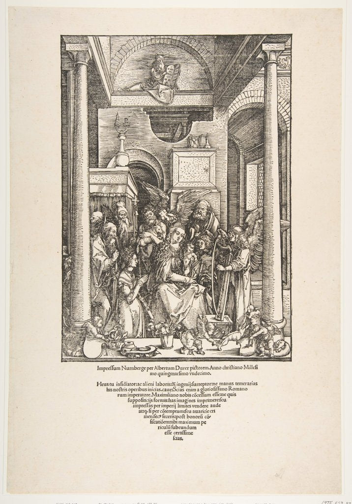 Detail of The Glorification of the Virgin, from The Life of the Virgin, Latin Edition, 1511, 1511 by Albrecht Dürer