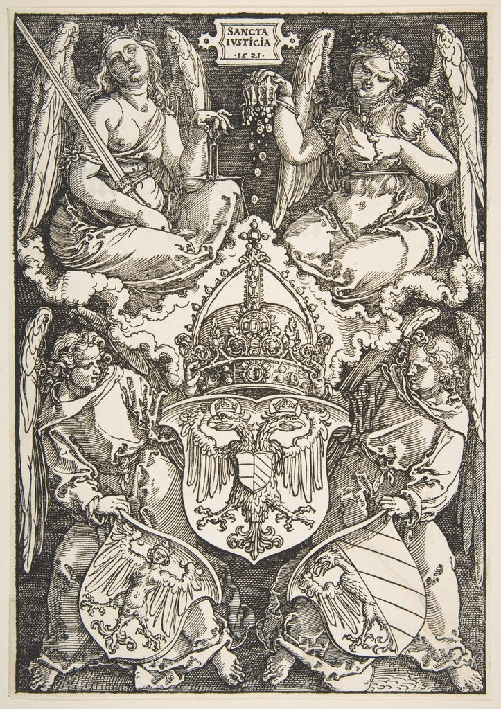 Detail of The Arms of the Empire and of Nuremberg, 1521 by Albrecht Dürer
