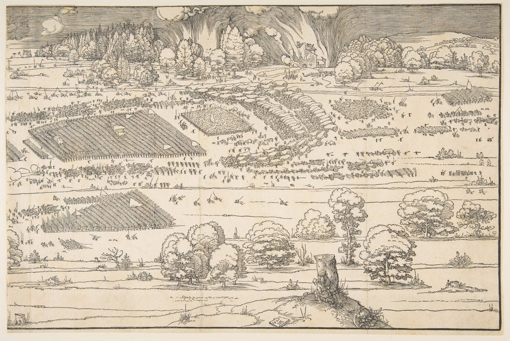 Detail of The Siege of a Fortress by Albrecht Dürer