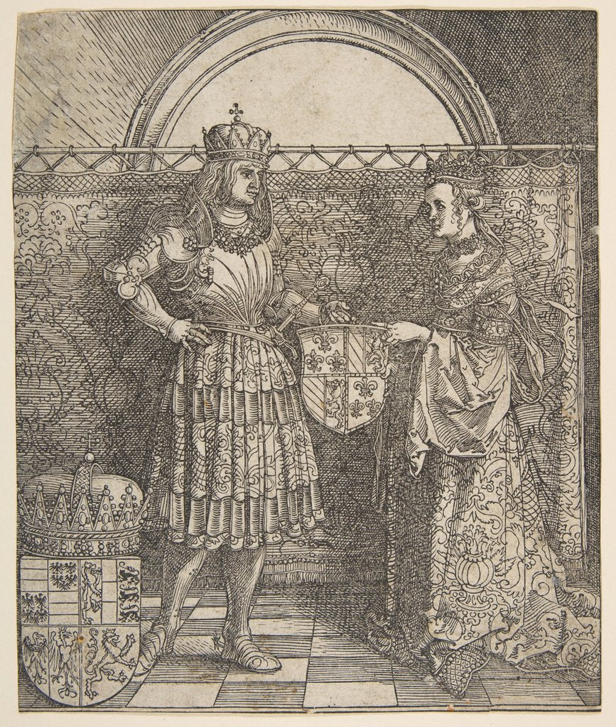 Detail of The Betrothal of Mary of Burgundy from the Triumphal Arch of Emperor Maximilian I, 1515 by Albrecht Dürer