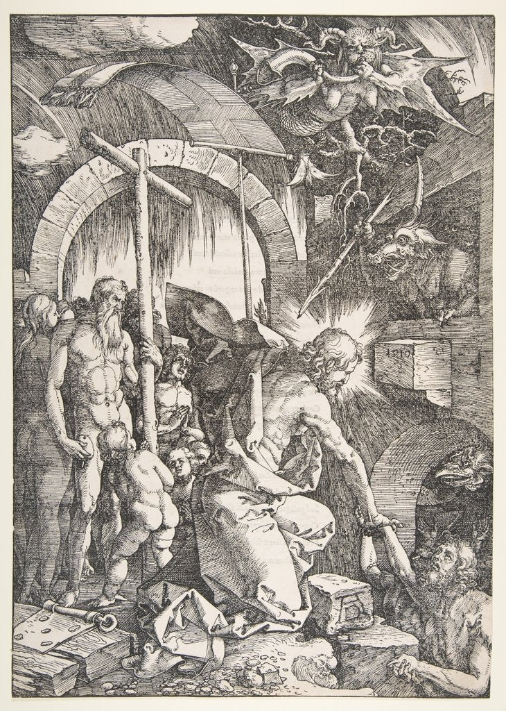 Detail of Christ in Limbo, from The Large Passion, edition 1511 by Albrecht Dürer