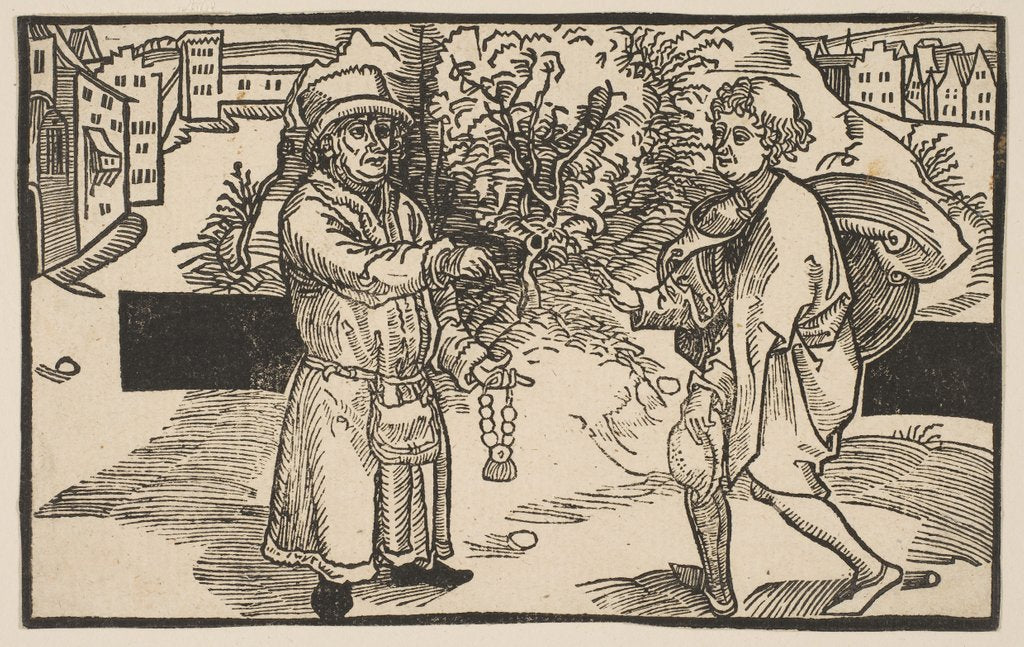 Detail of Eunuches, from The Comedie of Terence, 19th century reprint by Albrecht Dürer