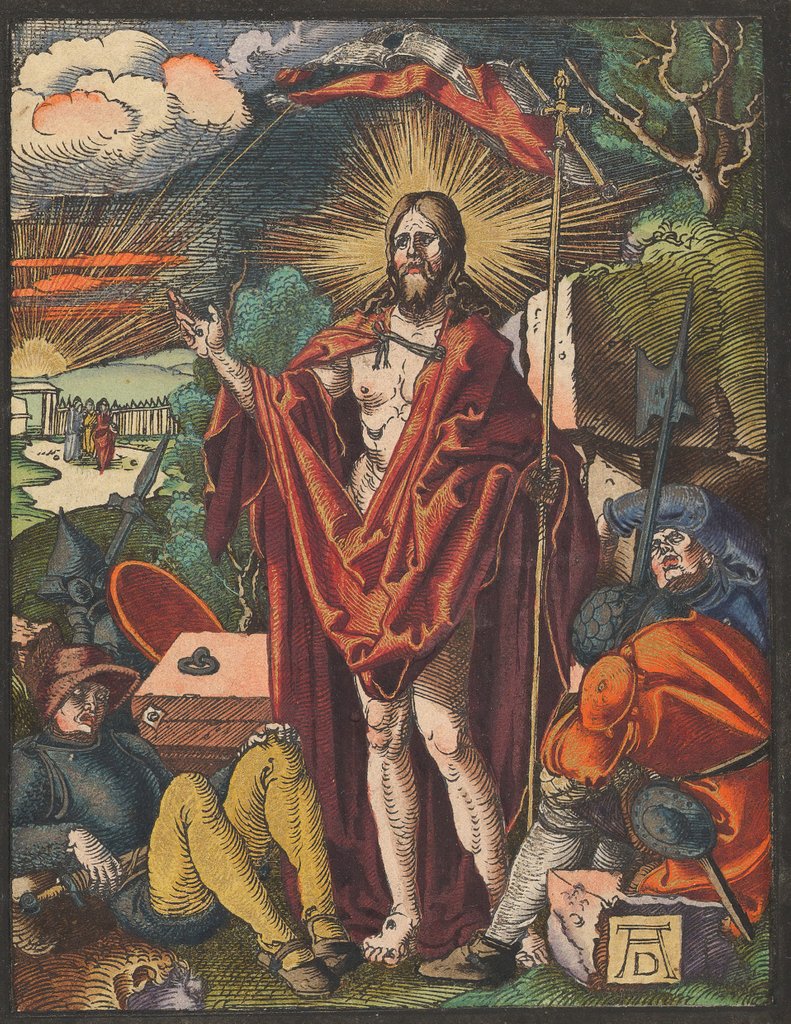 Detail of Resurrection, from the Small Woodcut Passion by Albrecht Dürer