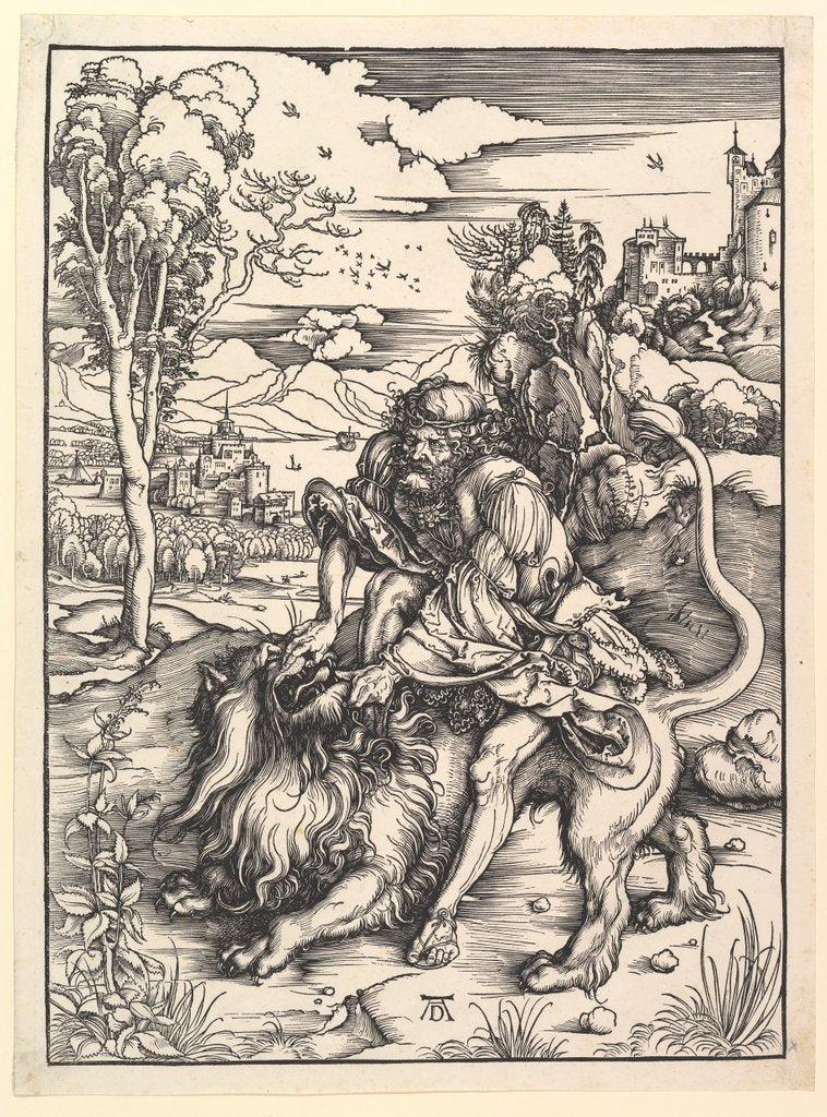 Detail of Samson Rending the Lion, ca. 1497-98 by Albrecht Dürer