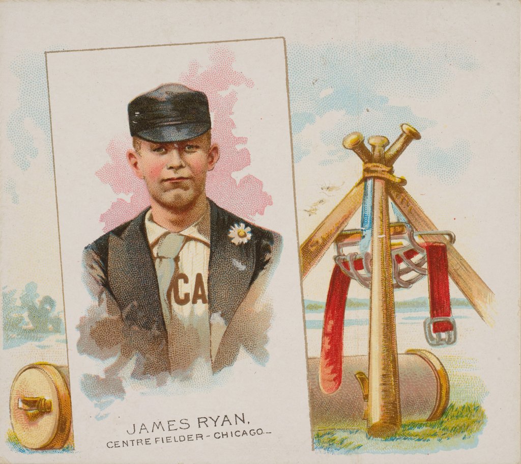 Detail of James Ryan, Center Fielder, Chicago, from World's Champions, Second Series for Allen…, 1888 by Allen & Ginter