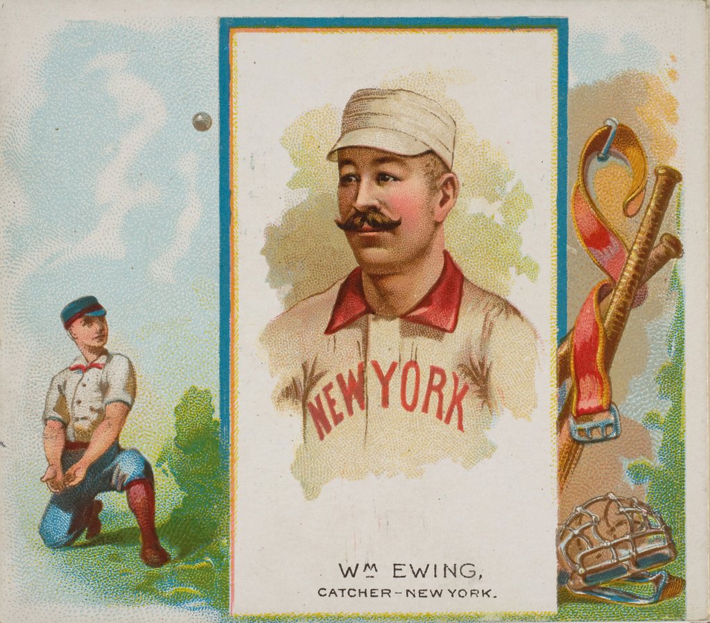 Detail of William Ewing, Catcher, New York, from World's Champions, Second Series for Allen…, 1888 by Allen & Ginter
