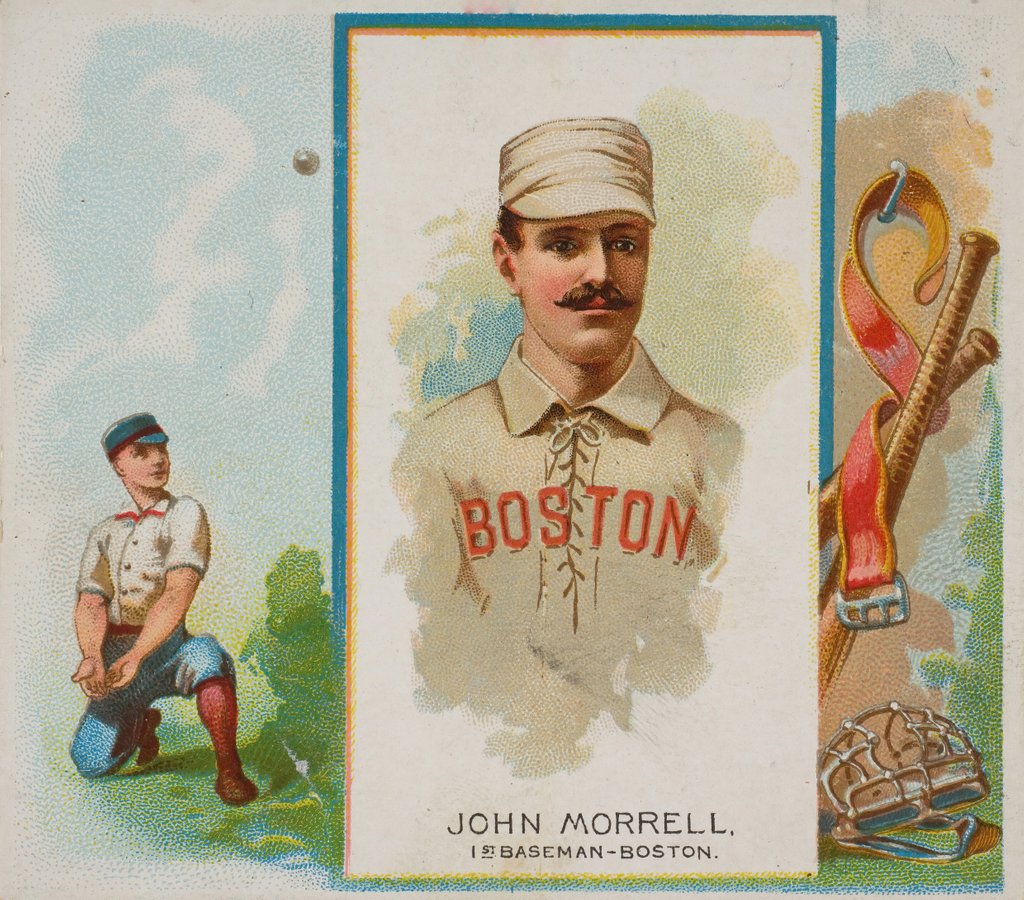 Detail of John Morrell, 1st Baseman, Boston, from World's Champions, Second Series for Allen &…, 1888 by Allen & Ginter