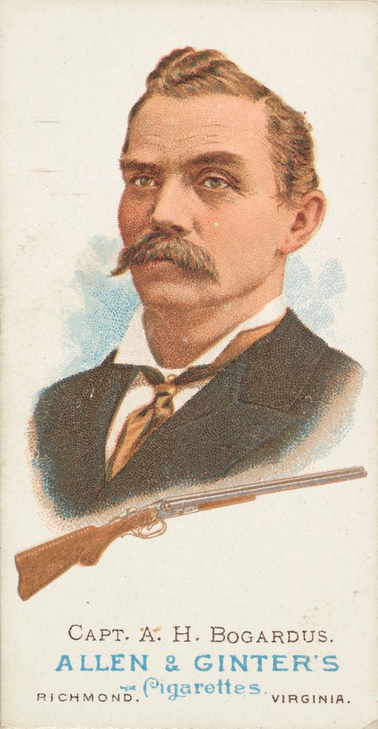 Detail of Captain Adam Henry Bogardus, Rifle Shooter, from World's Champions, Series 1 for All…, 1887 by Allen & Ginter